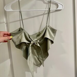 Cropped Tie Back Top